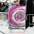1-Piece Abstract Swirl Pink Gray Artistic Spiral  Suitcase Luggage Cover, Stretch Protective Sleeve