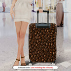 1-Piece Coffee Bean Espresso Pattern Travel Holiday Vacation  Suitcase Luggage Cover, Stretch Protective Sleeve