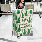 1-Piece Christmas Tree Winter Wonderland Snowflakes Festive Holiday  Suitcase Luggage Cover, Stretch Protective Sleeve