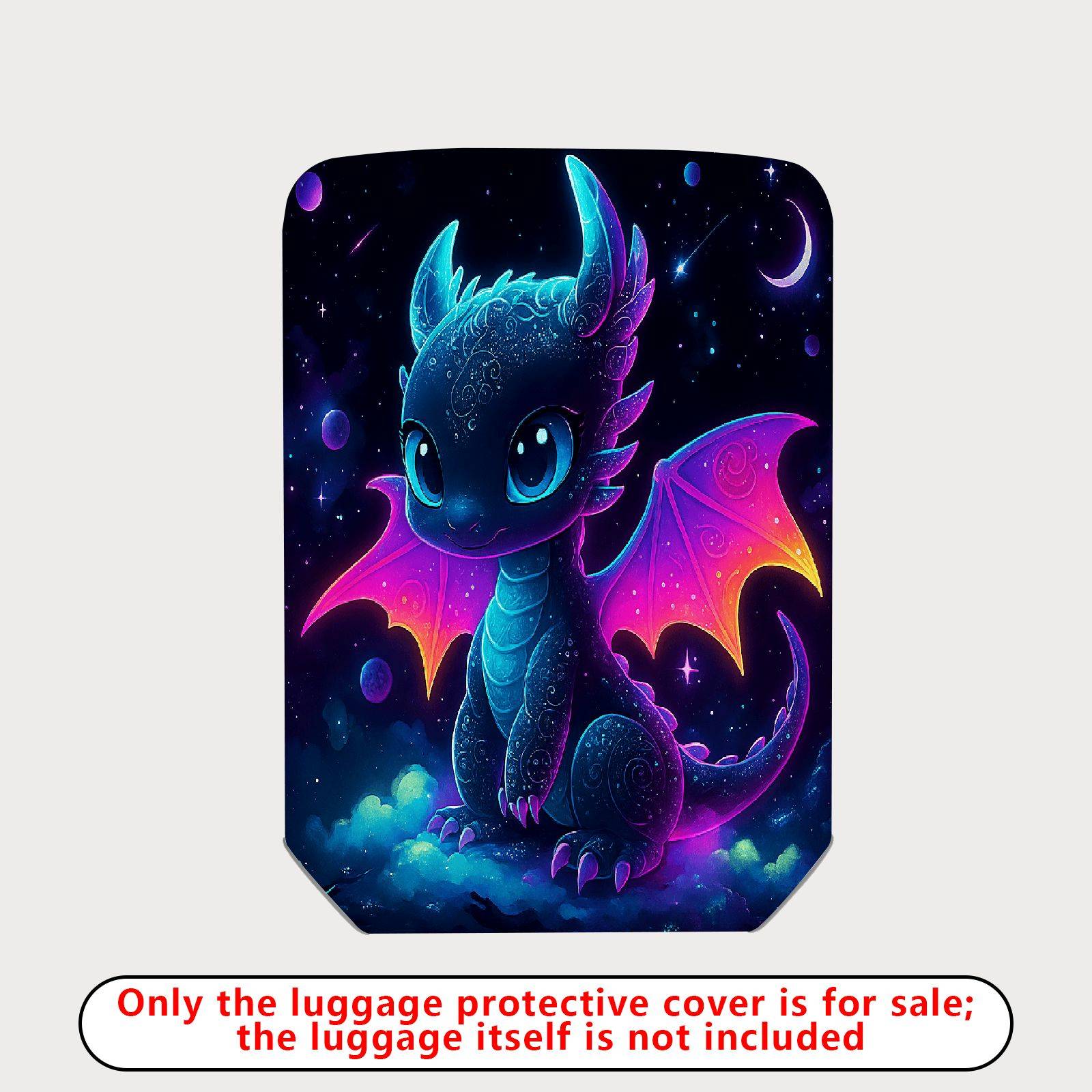 1-Piece Fantasy Dragon  Galaxy Cosmic Starry Space  Suitcase Luggage Cover, Stretch Protective Sleeve