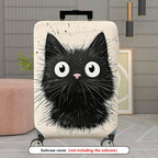 1-Piece Black Cat  Animal Cute Funny Stylish  Suitcase Luggage Cover, Stretch Protective Sleeve
