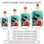 1-Piece Cute Penguin Coral Sea Bubble Beach Ball  Suitcase Luggage Cover, Stretch Protective Sleeve