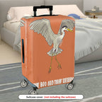 1-Piece Elegant Crane Animal Pattern Orange Minimalist Artistic  Suitcase Luggage Cover, Stretch Protective Sleeve