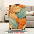 1-Piece Autumn Leaf Pattern Colorful Decorative Artistic Feather  Suitcase Luggage Cover, Stretch Protective Sleeve