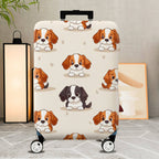 1-Piece Cute Puppy Dog Paw  Animal Beige  Suitcase Luggage Cover, Stretch Protective Sleeve