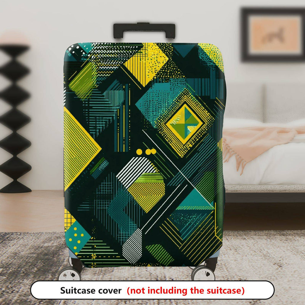 1-Piece Abstract Geometric Colorful Trendy Modern Artistic  Suitcase Luggage Cover, Stretch Protective Sleeve