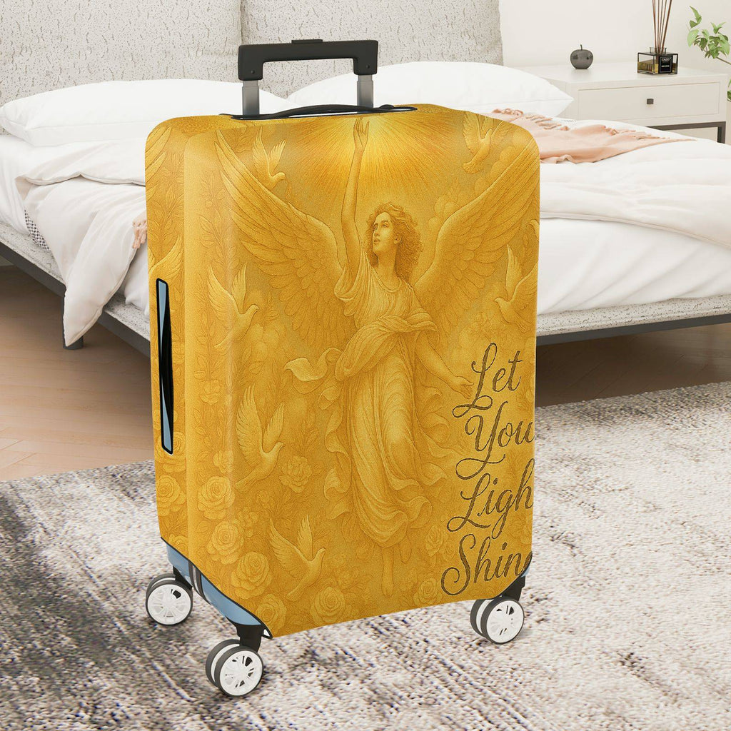 1-Piece Angel Wings Golden Pattern Inspirational Quote Luggage  Suitcase Luggage Cover, Stretch Protective Sleeve