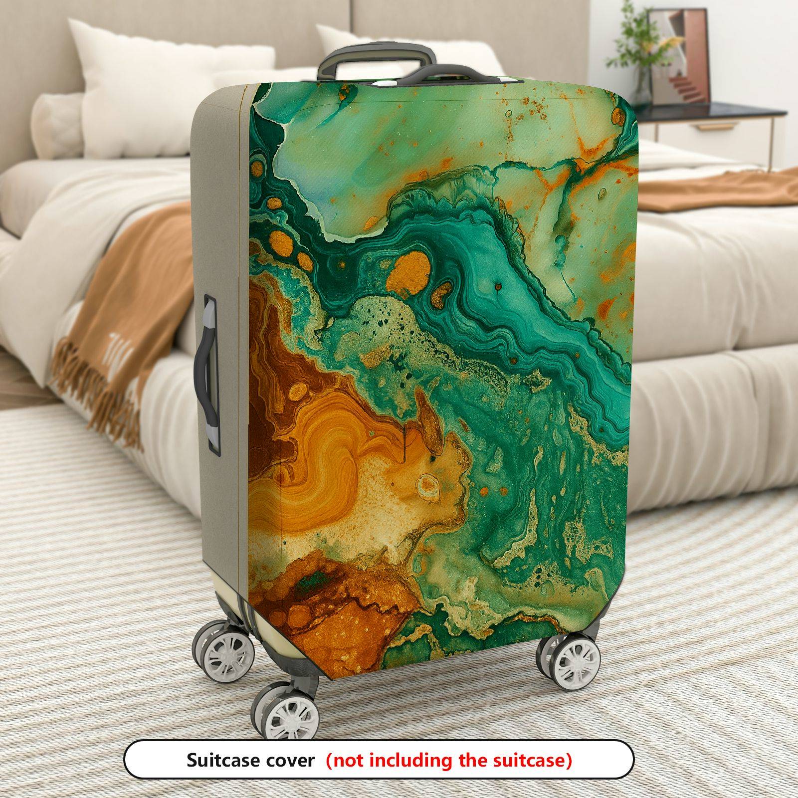 1-Piece Abstract Texture Art Marble Pattern  Suitcase Luggage Cover, Stretch Protective Sleeve