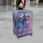 1-Piece Cute Romantic Sloth Heart Love Travel  Suitcase Luggage Cover, Stretch Protective Sleeve