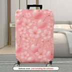 1-Piece Cherry Blossom Pink Flower Fruit Cute Sweet  Suitcase Luggage Cover, Stretch Protective Sleeve