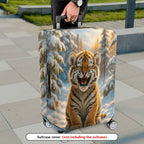 1-Piece Cute Snowy Forest Tiger Animal Print  Suitcase Luggage Cover, Stretch Protective Sleeve