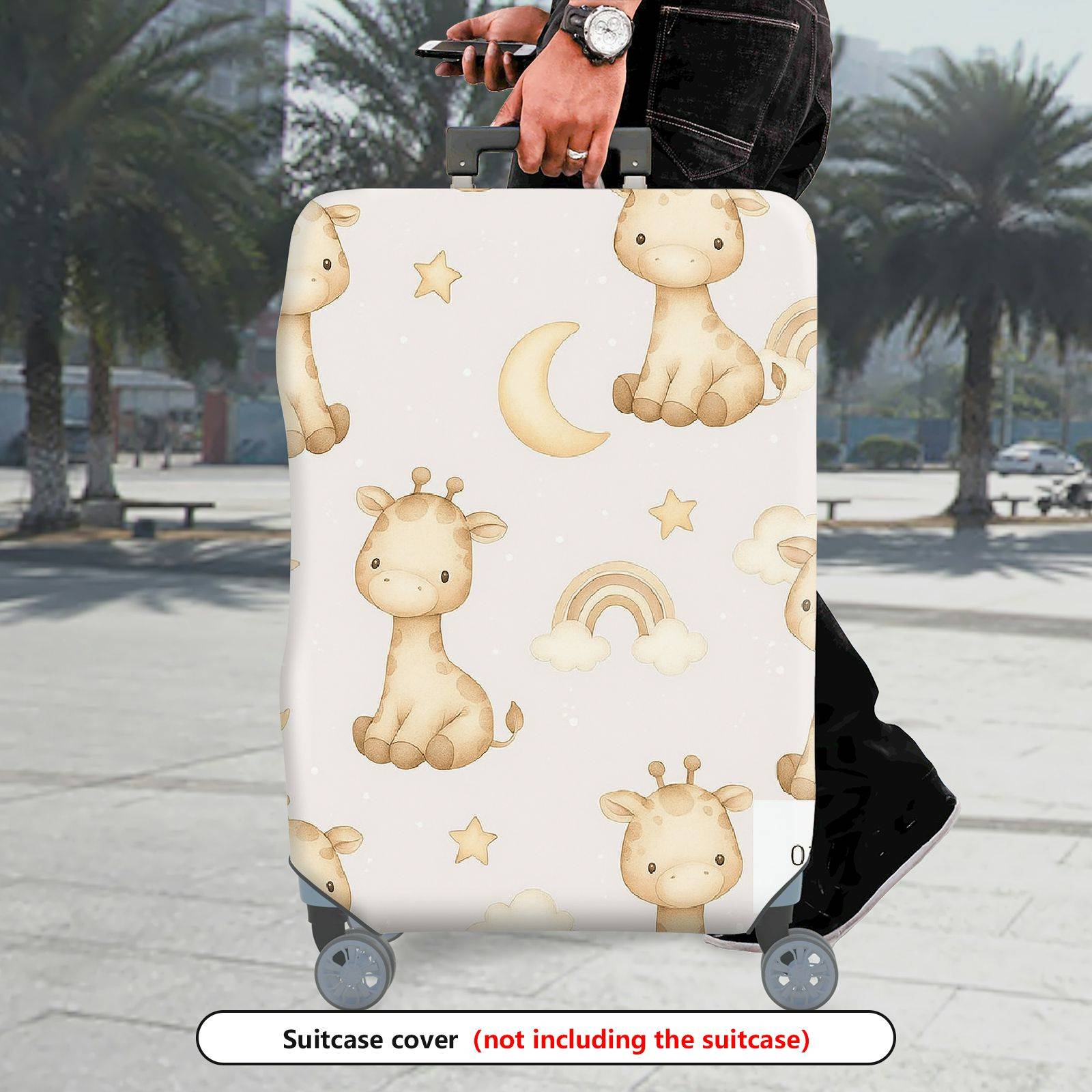 1-Piece Cute  Animal Star Moon Rainbow  Suitcase Luggage Cover, Stretch Protective Sleeve