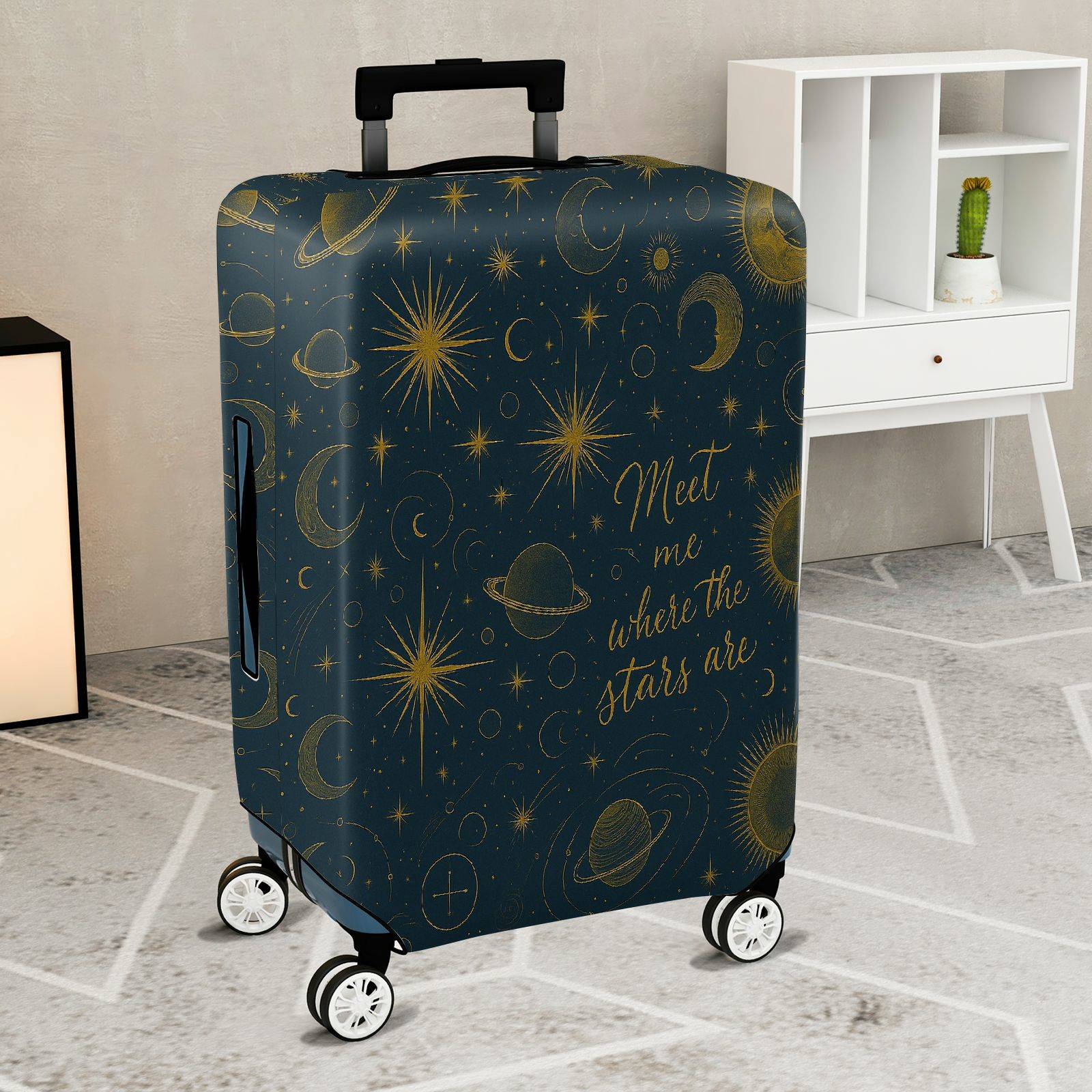 1-Piece Starry Night Cosmic Astral Universe Astronomy  Suitcase Luggage Cover, Stretch Protective Sleeve