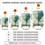 1-Piece Hot Air Balloon Sky Landscape Vintage Art Style  Suitcase Luggage Cover, Stretch Protective Sleeve