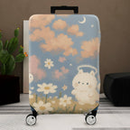 1-Piece Cute Floral  Angel Rabbit Cloud Sky  Suitcase Luggage Cover, Stretch Protective Sleeve