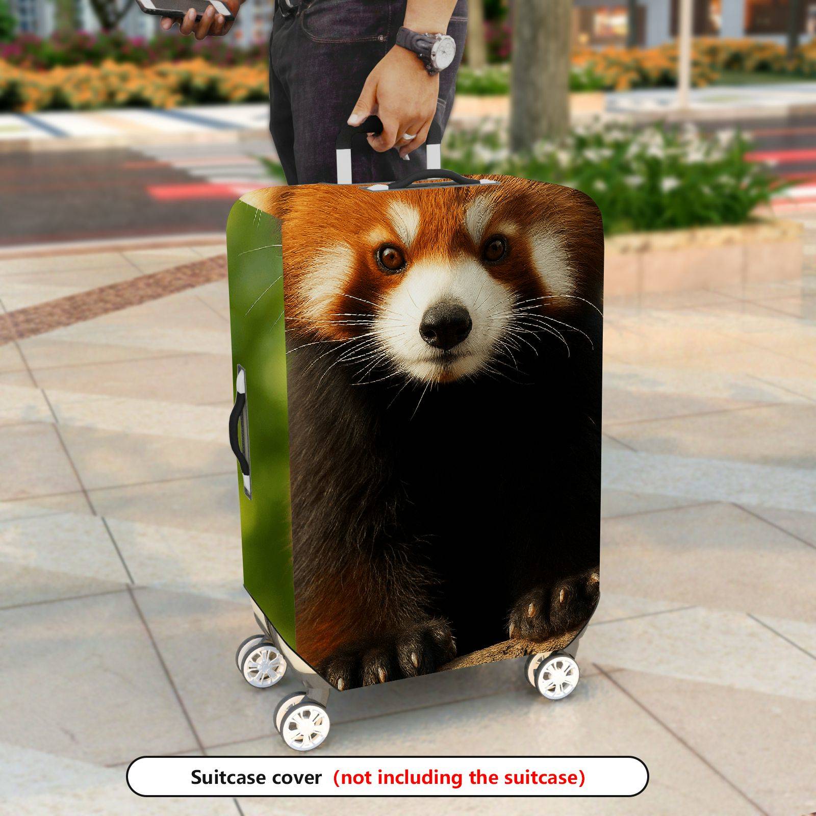 1-Piece Red Panda Animal Nature Cute Wildlife Travel  Suitcase Luggage Cover, Stretch Protective Sleeve