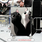 1-Piece Cat Black White Cute Adorable Playful  Suitcase Luggage Cover, Stretch Protective Sleeve