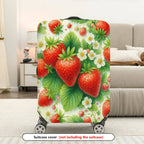 1-Piece Strawberry Floral Leaf Berry Fruit  Suitcase Luggage Cover, Stretch Protective Sleeve