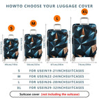 1-Piece Geometric Abstract Modern Stylish Artistic Unique  Suitcase Luggage Cover, Stretch Protective Sleeve