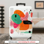 1-Piece Abstract Geometric Colorful Artistic Unique Modern  Suitcase Luggage Cover, Stretch Protective Sleeve