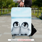 1-Piece Cute Adorable Winter Penguin Snow Friends  Suitcase Luggage Cover, Stretch Protective Sleeve