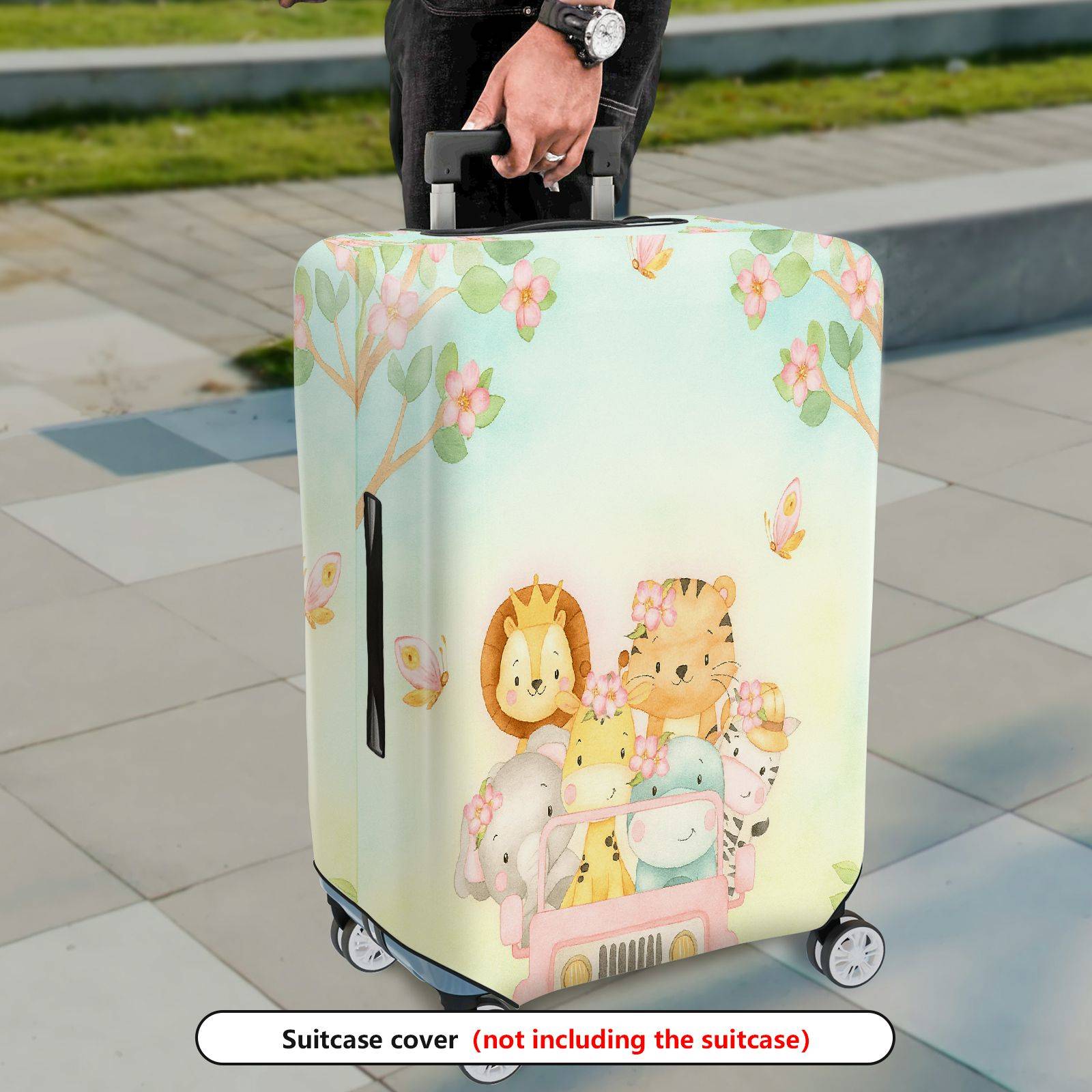 1-Piece Animal Flower Tree Car Butterfly  Suitcase Luggage Cover, Stretch Protective Sleeve