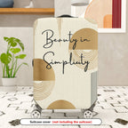 1-Piece Abstract Geometric Minimalist Beige Artistic Modern  Suitcase Luggage Cover, Stretch Protective Sleeve