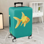 1-Piece Goldfish Aqua Blue Green Cute Animal Sea  Suitcase Luggage Cover, Stretch Protective Sleeve