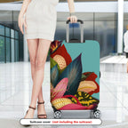 1-Piece Floral Leaf Nature Pattern Colorful  Suitcase Luggage Cover, Stretch Protective Sleeve