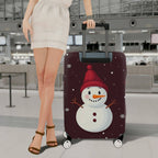 1-Piece Snowman Winter Festive Holiday Cheer  Suitcase Luggage Cover, Stretch Protective Sleeve