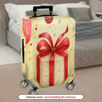 1-Piece Red Ribbon Gift Festive Decorative Holiday  Suitcase Luggage Cover, Stretch Protective Sleeve