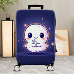 1-Piece Cute Ghost  Purple Starry Night Fantasy  Suitcase Luggage Cover, Stretch Protective Sleeve