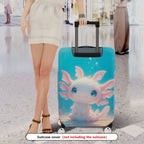 1-Piece Cute  Axolotl Coral Ocean Aqua Fantasy  Suitcase Luggage Cover, Stretch Protective Sleeve