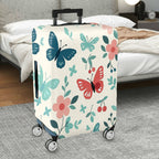 1-Piece Butterfly Floral Cherry Blossom Nature Aesthetic  Suitcase Luggage Cover, Stretch Protective Sleeve
