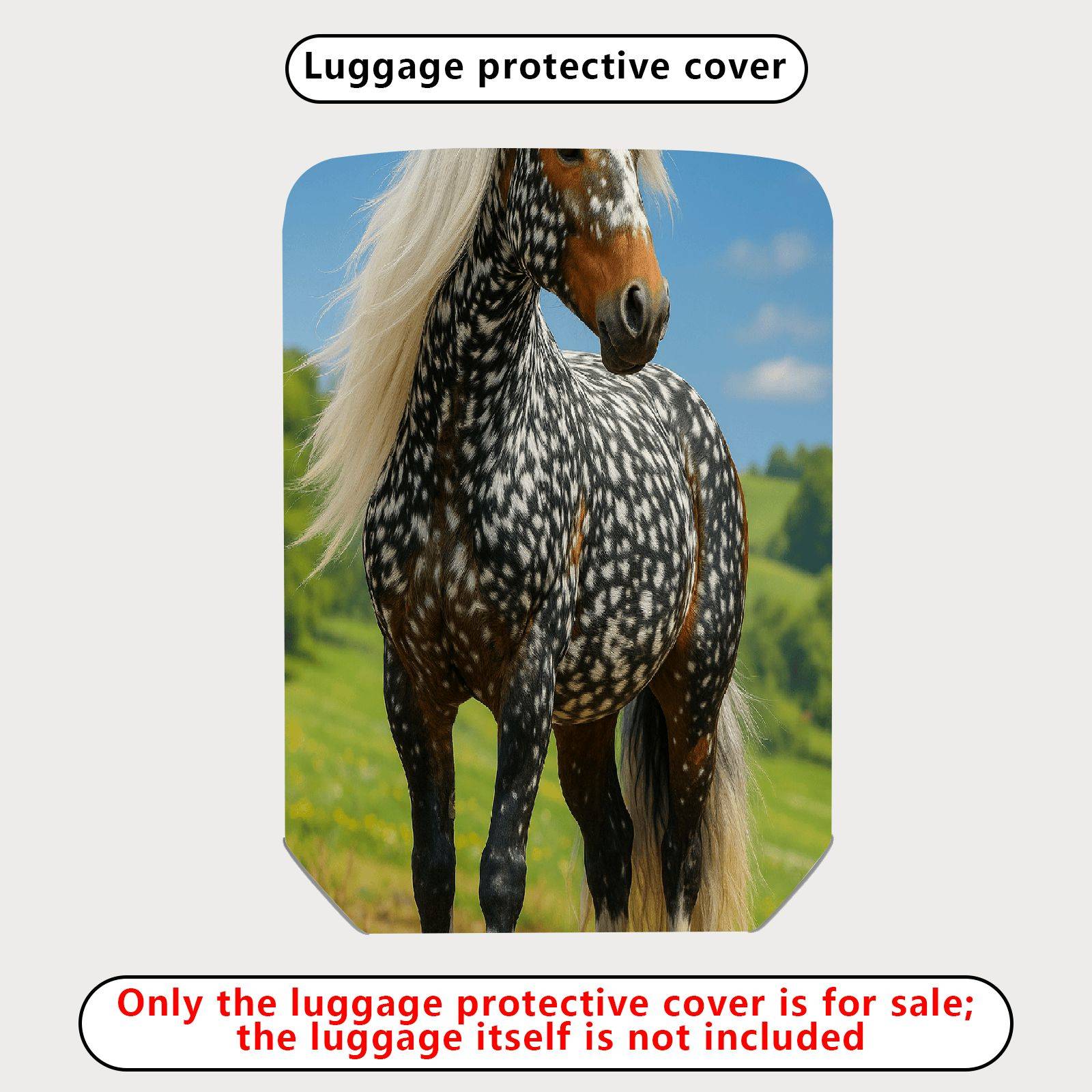 1-Piece Horse Nature Art Pattern Travel Holiday Scenic Galloping  Suitcase Luggage Cover, Stretch Protective Sleeve