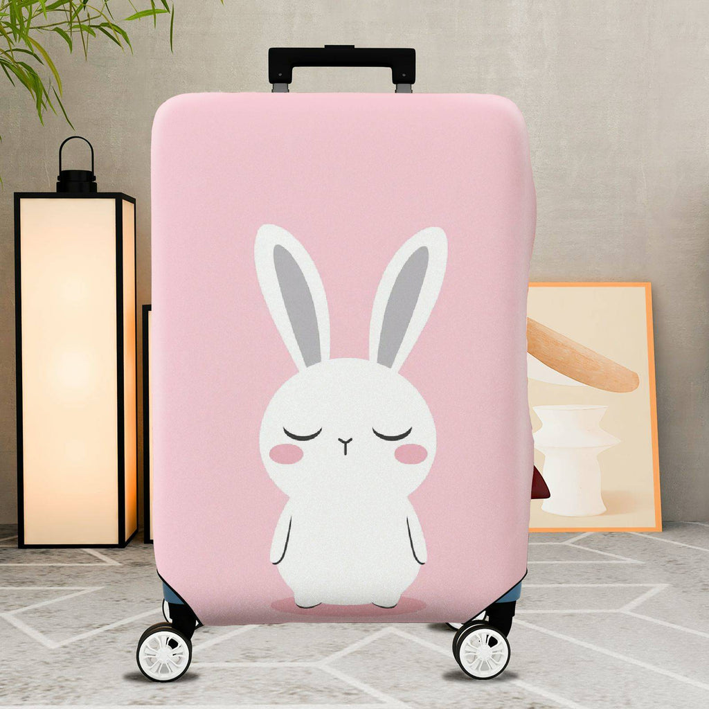 1-Piece Pink Cute Bunny  Animal Travel  Suitcase Luggage Cover, Stretch Protective Sleeve