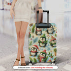 1-Piece Christmas Penguin Winter Holiday Gift Festive  Suitcase Luggage Cover, Stretch Protective Sleeve
