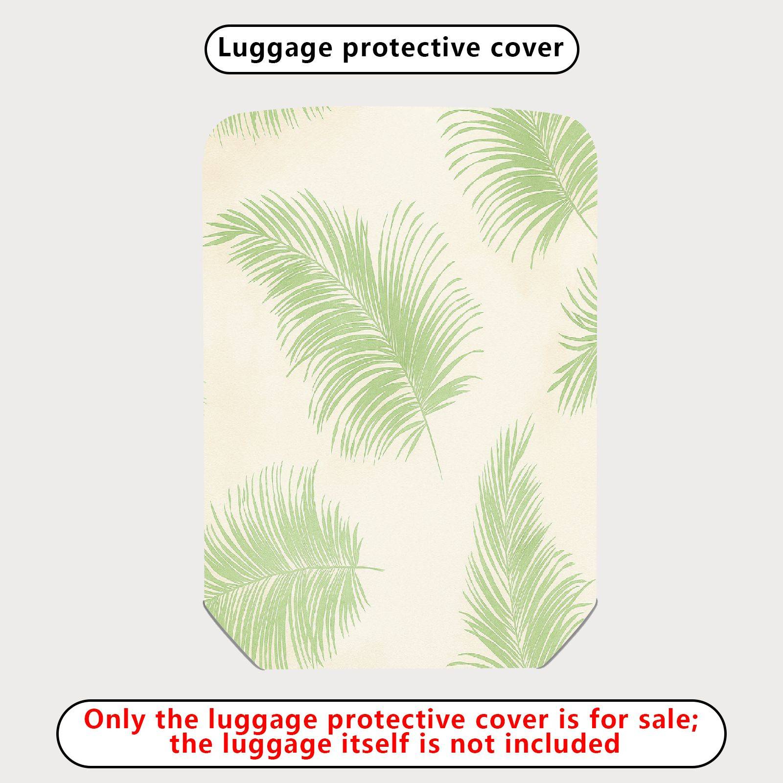 1-Piece Green Leaf Pattern Tropical Nature Travel Holiday  Suitcase Luggage Cover, Stretch Protective Sleeve