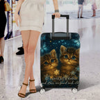 1-Piece Starry Night Cat Butterfly Floral Romantic  Suitcase Luggage Cover, Stretch Protective Sleeve