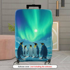 1-Piece Aurora Penguin Ice Landscape Glacier Winter  Suitcase Luggage Cover, Stretch Protective Sleeve
