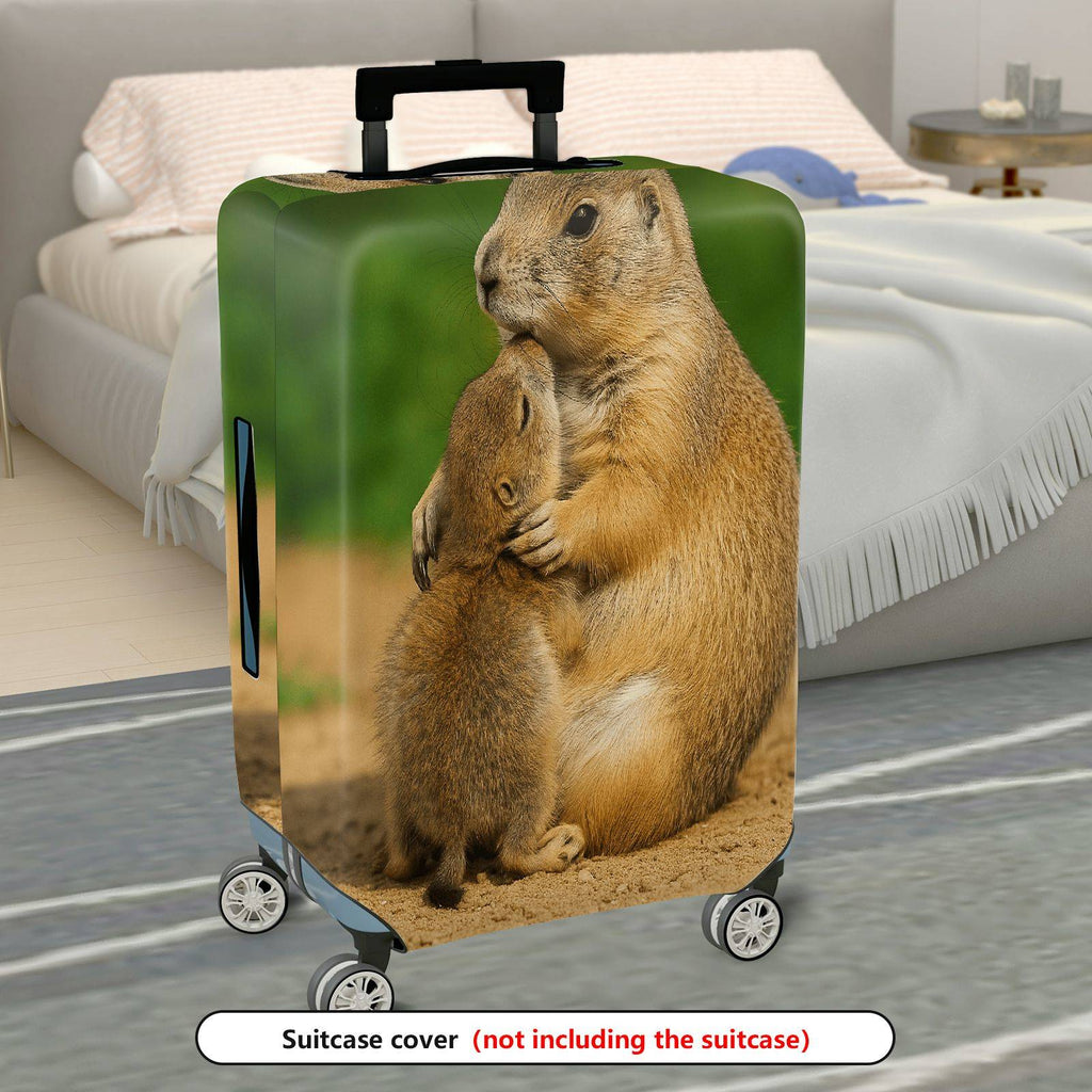 1-Piece Prairie Dog Animal Hug Cute Wildlife Nature Love  Suitcase Luggage Cover, Stretch Protective Sleeve