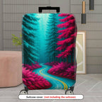 1-Piece Forest Path Vibrant Colors Nature Scenic Landscape  Suitcase Luggage Cover, Stretch Protective Sleeve