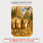 1-Piece Horse Landscape Adventure Nature Scenic Western Style  Suitcase Luggage Cover, Stretch Protective Sleeve