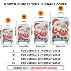 1-Piece Santa Claus Reindeer Snowflakes Holiday Christmas  Suitcase Luggage Cover, Stretch Protective Sleeve
