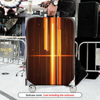 1-Piece Abstract Cyber Tech Geometric  Lines  Suitcase Luggage Cover, Stretch Protective Sleeve