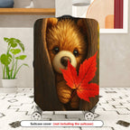 1-Piece Autumn Cute Animal Tree Leaf Woodland  Suitcase Luggage Cover, Stretch Protective Sleeve