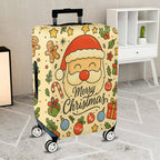 1-Piece Santa Gingerbread Candy Cane Christmas Holiday Gift  Suitcase Luggage Cover, Stretch Protective Sleeve