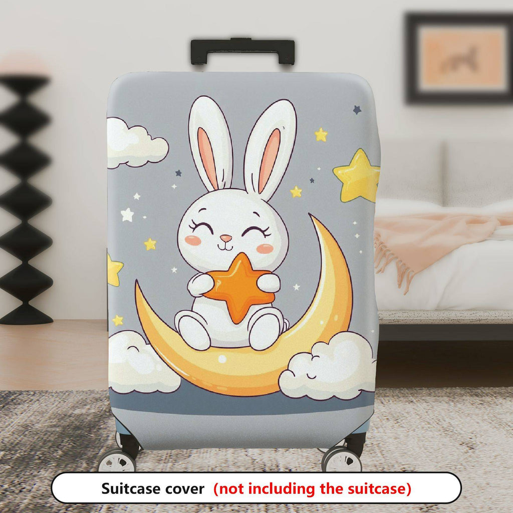 1-Piece Rabbit Moon Star Cloud Cute Soft Dreamy  Suitcase Luggage Cover, Stretch Protective Sleeve