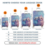 1-Piece Cute Romantic Sloth Love Heart Nature  Suitcase Luggage Cover, Stretch Protective Sleeve