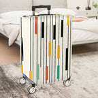 1-Piece Striped Colorful Geometric Abstract Modern Artistic  Suitcase Luggage Cover, Stretch Protective Sleeve